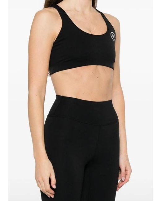 Sporty & Rich Black Logo-Printed Short-Sleeved Vest