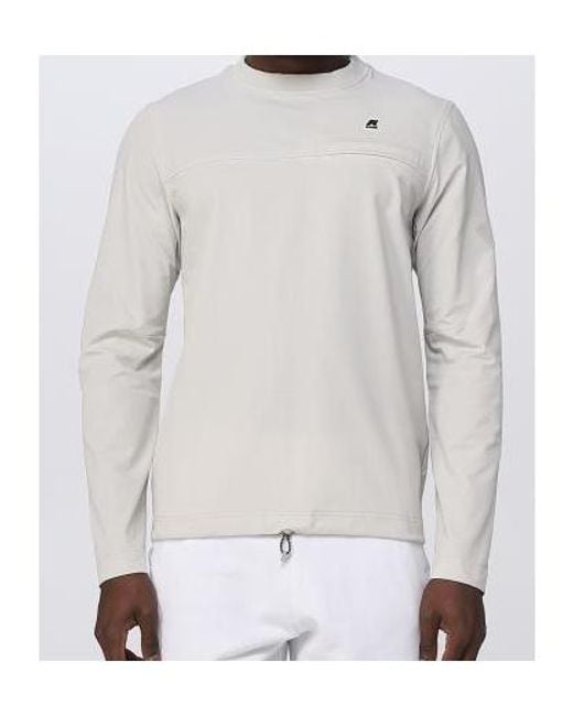 K-Way White Logo Patch Crewneck Sweatshirt for men