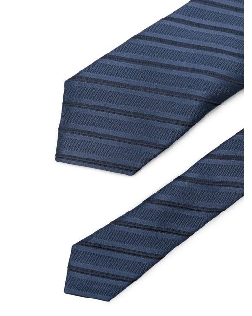 Brunello Cucinelli Blue Striped Pointed Tip Tie for men