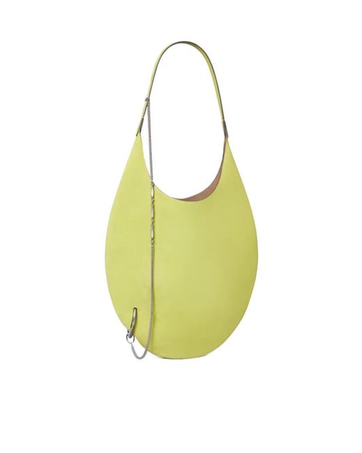 Tory Burch Yellow Pierced Soft Suede Bag