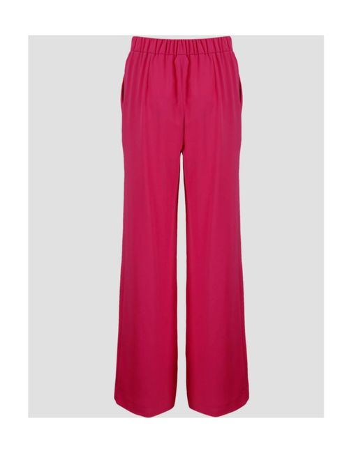 P.A.R.O.S.H. Pink High-Waisted Wide-Leg Trousers