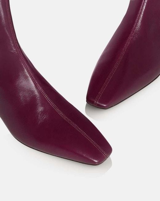 Aquazzura Purple Honore Square-Toe Ankle Boots