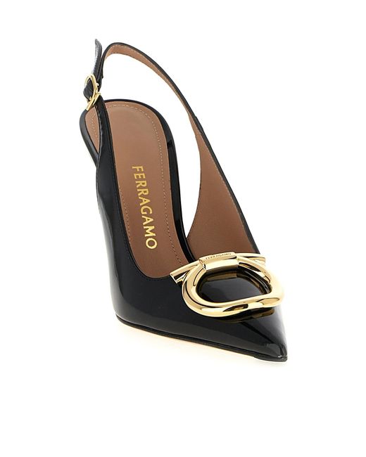 Ferragamo Metallic 'Sara' Slingback