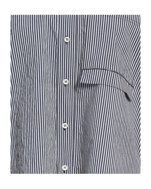 Brunello Cucinelli Gray Striped Long-Sleeve Shirt
