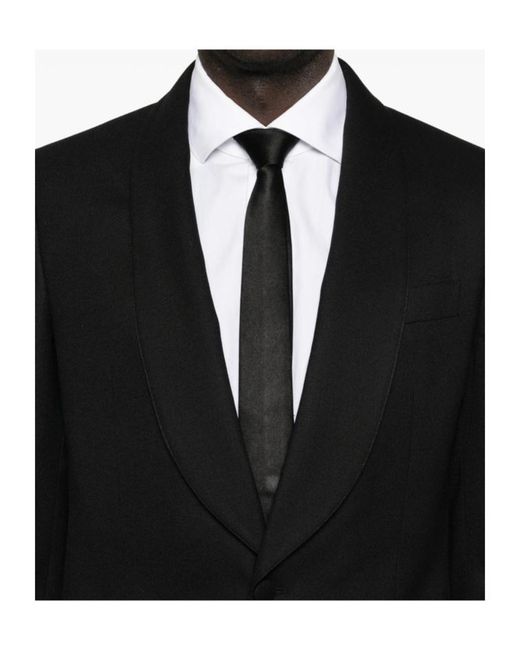 Lardini Black Shawl-Collar Single-Breasted Jacket for men