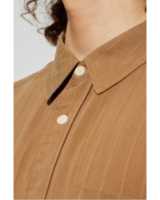 AllSaints Brown Carlyle Textured Shirt