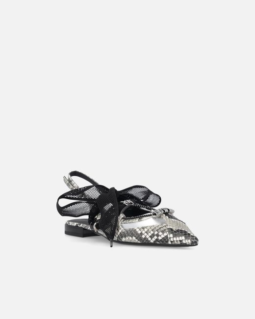 Pinko Black Bow Pointed-Toe Slingback Pumps