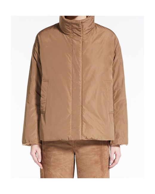 Max Mara Brown The Cube High Neck Long-Sleeved Coat