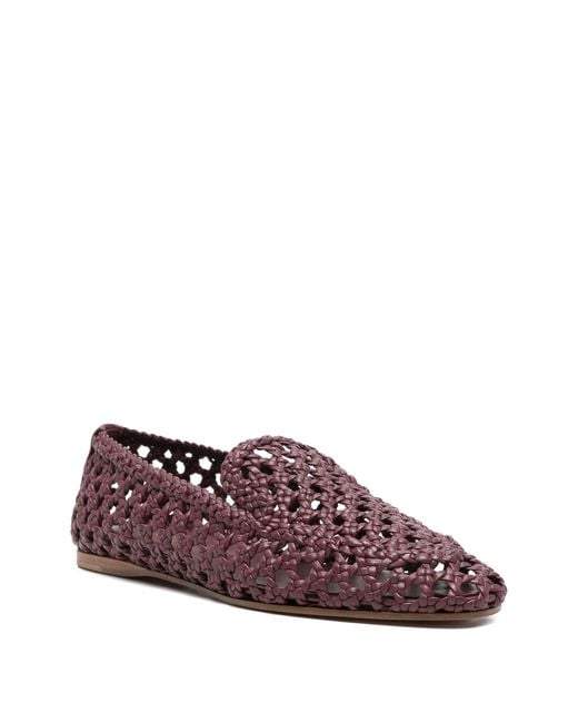 Forte_forte Purple Woven Openwork Loafers