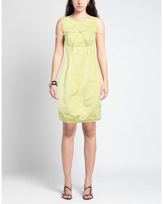 Sportmax Yellow Minimalist Solid Balloon Dress