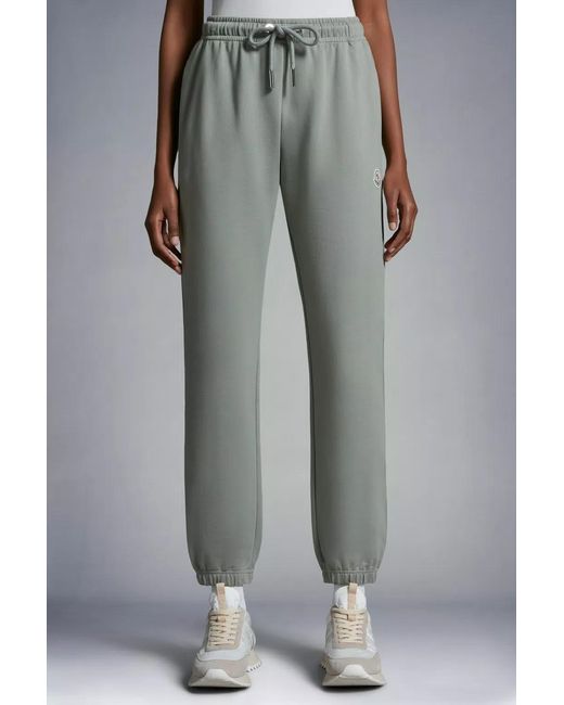 Moncler Gray Logo Patch Drawstring Sweatpants