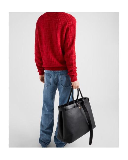 Prada Blue Logo Patch Straight Leg Jeans for men