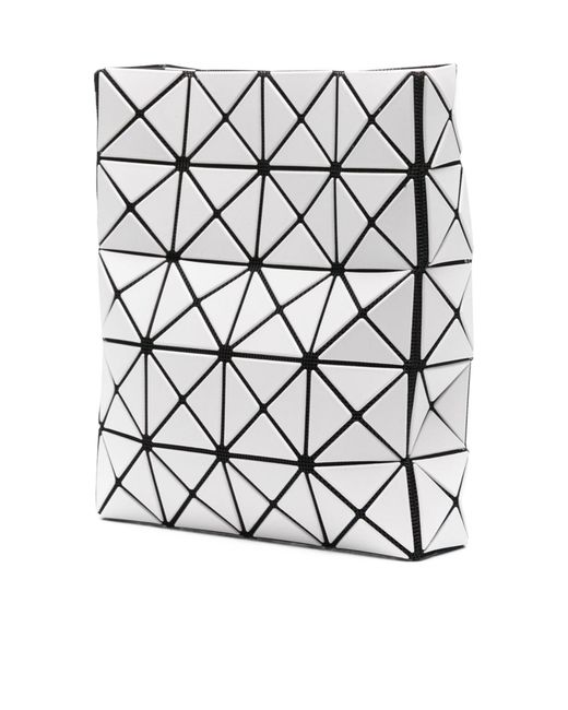 Issey Miyake Gray Geometric Pattern Top Handle Bag
