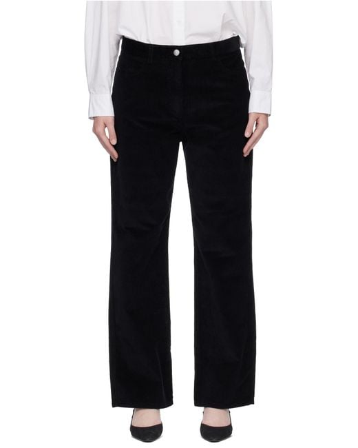 Totême  Black Totême Straight-Leg Corduroy Pants