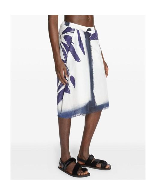 Dries Van Noten Blue Abstract Beach Towel for men