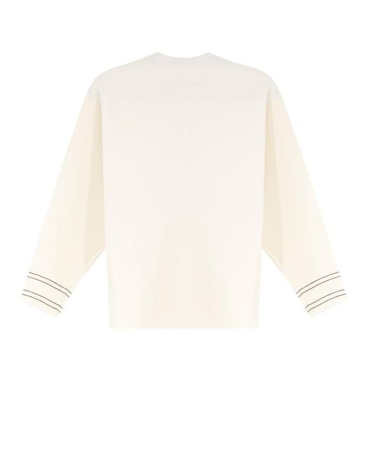 Max Mara White Long-Sleeve Knit Top