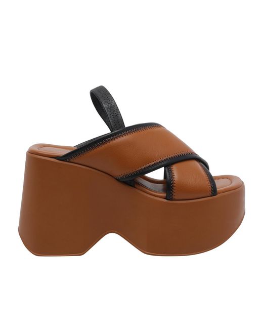 Vic Matié Brown Platform Slingback Heeled Sandals