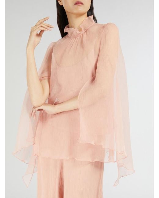 Max Mara Pink Maniero Chiffon Top