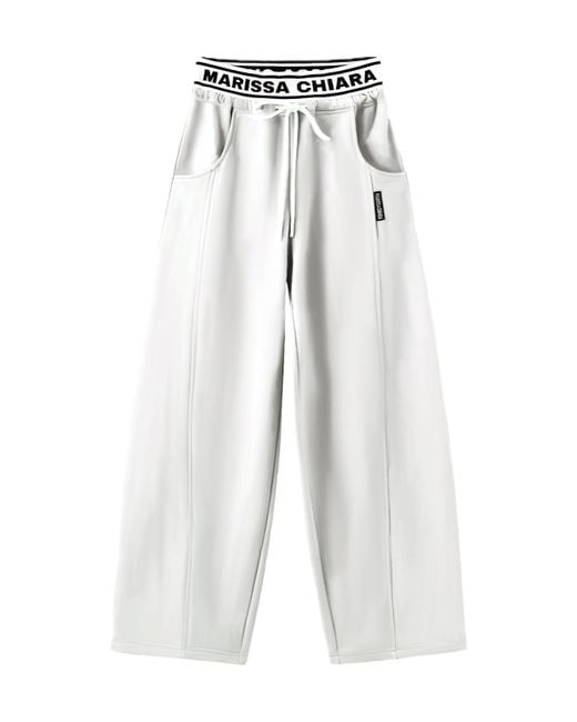 Marissa Chiara White Drawstring Casual Pants