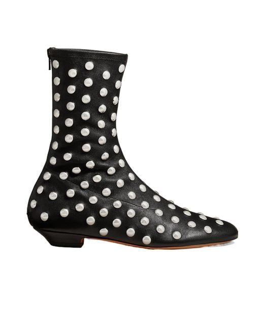 Khaite Black Apollo Embellished Ankle Boots