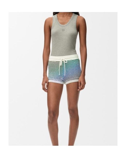 Loewe Blue Striped Shorts