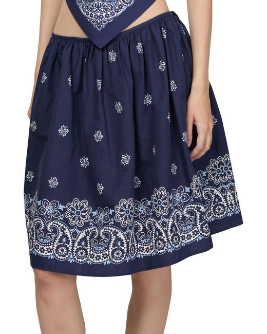 Miu Miu Blue Elastic Waist Skirt