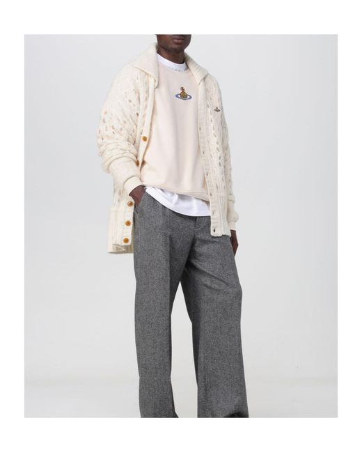 Vivienne Westwood White Lacework Knit Cardigan for men