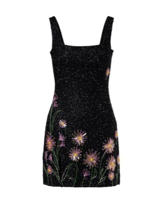 Staud Black Le Sable Beaded Minidress