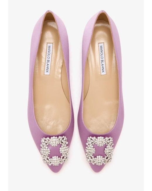 Manolo Blahnik Pink Slip-On Flat Shoes