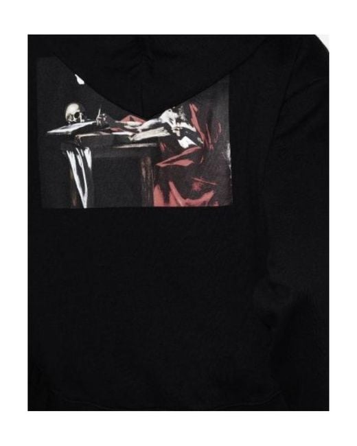 Off-White c/o Virgil Abloh Black Caravaggio Paint Over Hoodie for men