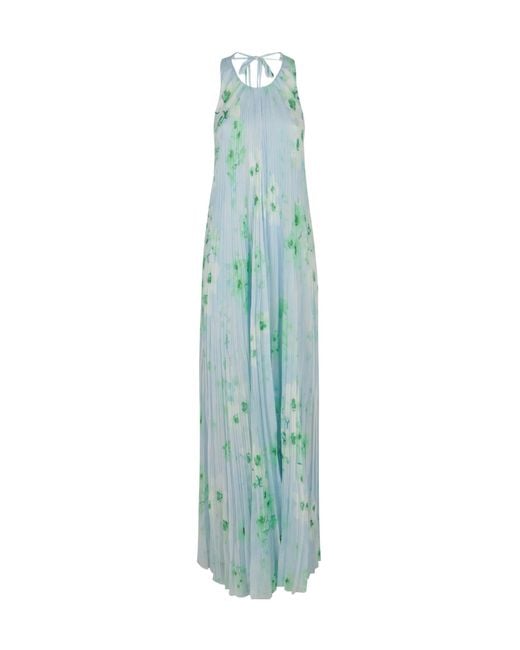 Pinko Blue Floral-Print Maxi Dress