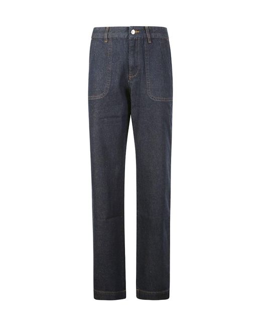 A.P.C. Blue Straight-Leg Jeans