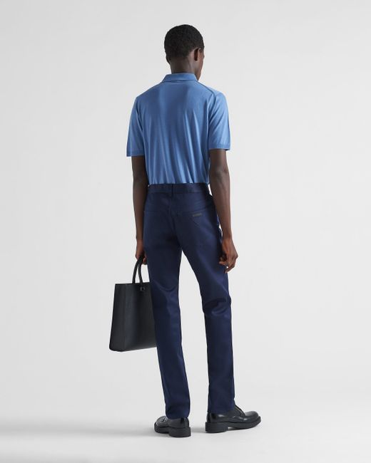 Prada Blue High-Waist Straight-Leg Jeans for men