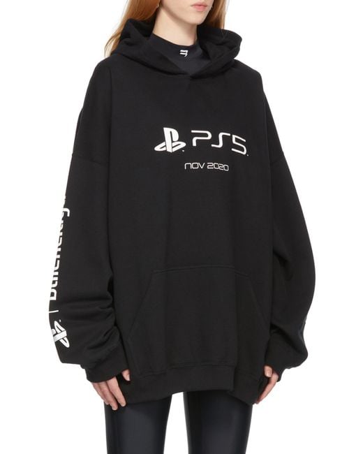 Balenciaga Black X Sony Playstation 5 Oversized Hoodie for men