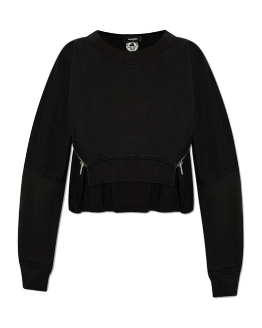 DSquared² Black Zip Detailed Sweatshirt