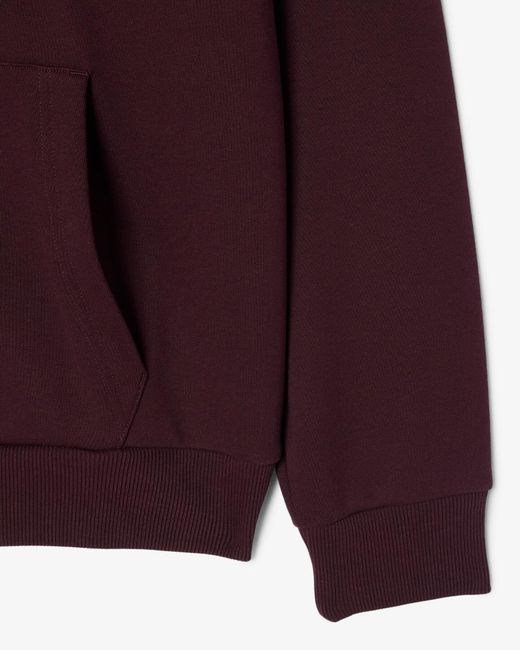 Lacoste Purple Logo-Patch Drawstring Hoodie for men