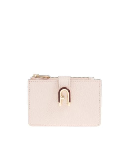 Furla Pink Idea Logo Plaque Card Case