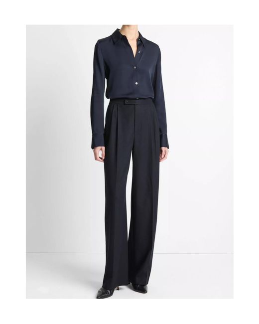 Vince Blue Classic Collar Button-Up Shirt