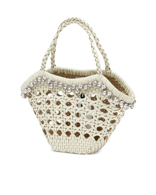 OSOI Natural Beaded Woven Shoulder Bag