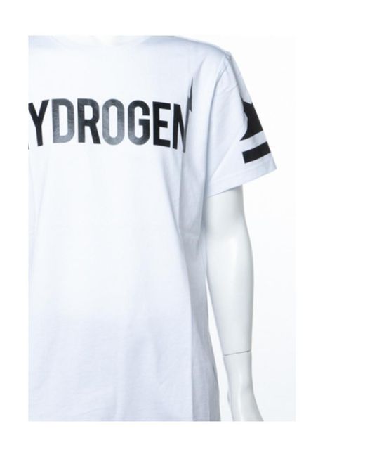 Hydrogen White Logo Printed T-Shirt for men