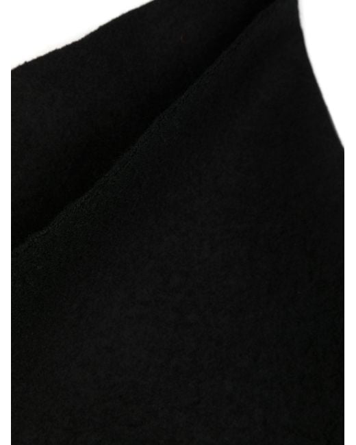 Rick Owens Black Virgin Wool Cowl Scarf