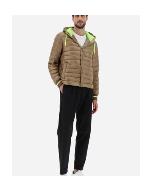 Herno Green Drawstring Hooded Padded Jacket for men