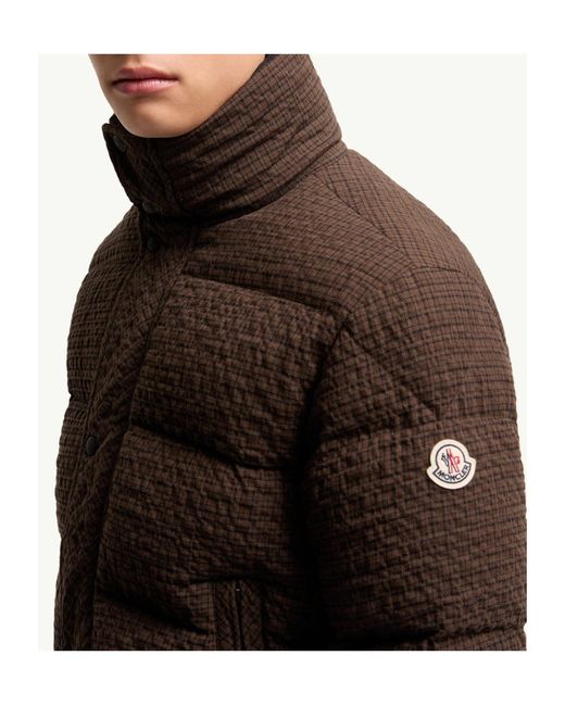 Moncler Brown Oronte Cotton Flannel Short Down Jacket for men
