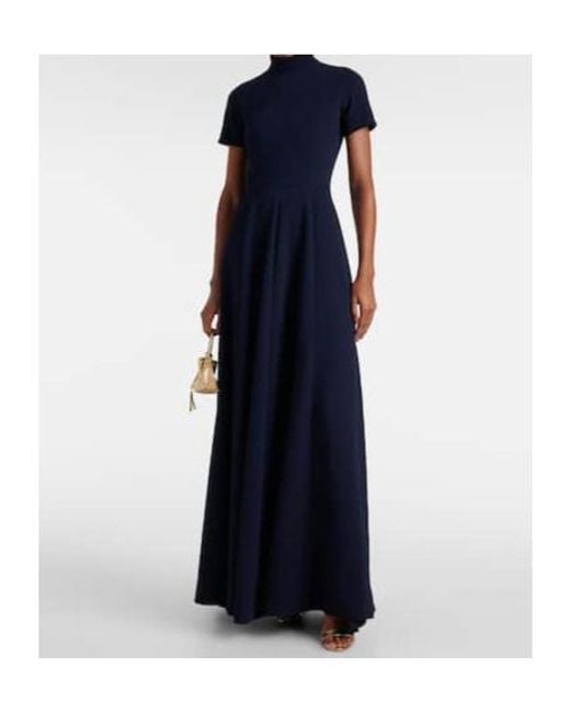 Emilia Wickstead Blue Malinda High-Neck Gown