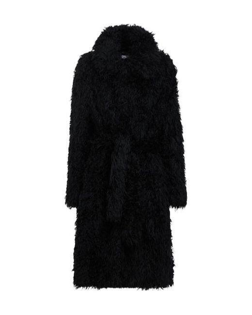 Acne Black Plush Long Coat