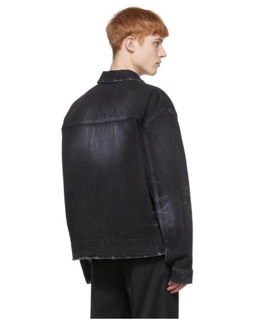 we11done Black Logo Denim Jacket for men