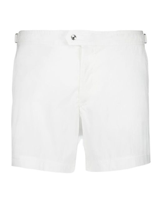 Tom Ford White Compact Poplin Swim Shorts for men