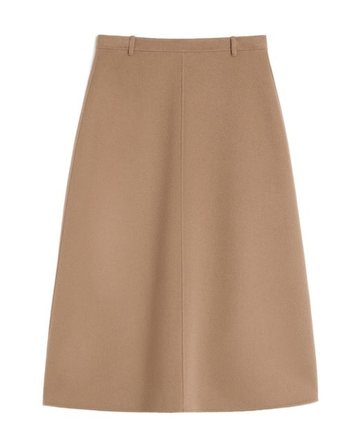 Max Mara Natural Virgin-Wool Midi Skirt