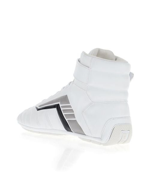 Prada White Lace-Up Chukka Boots for men
