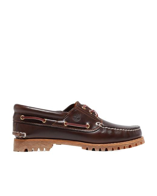 Timberland Brown Noreen 3-Eye Lug Handsewn Boat Shoes